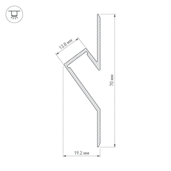Профиль Arlight ARH-DECORE-S12-CAVE-F-2000 ANOD 023902