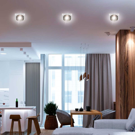 Светильник встраиваемый декоративный ЭРА DK110 WH/GR под лампу MR16 GU5.3 белый/серый Б0058408