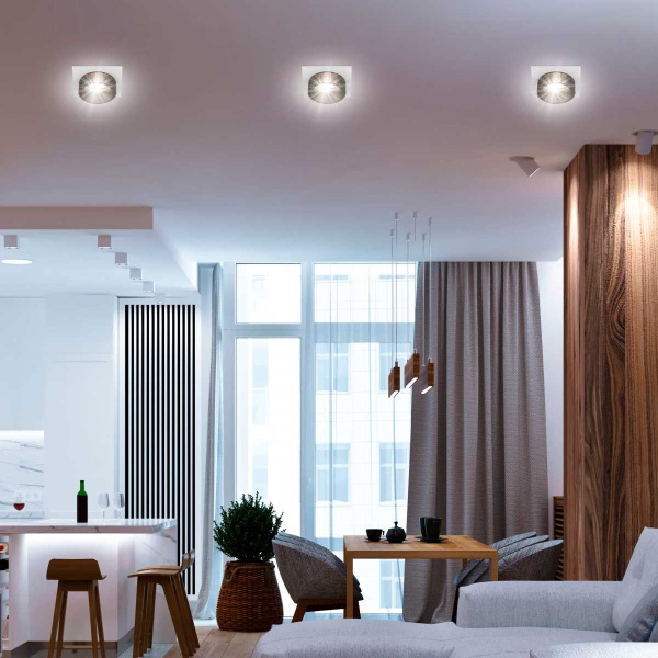 Светильник встраиваемый декоративный ЭРА DK110 WH/GR под лампу MR16 GU5.3 белый/серый Б0058408