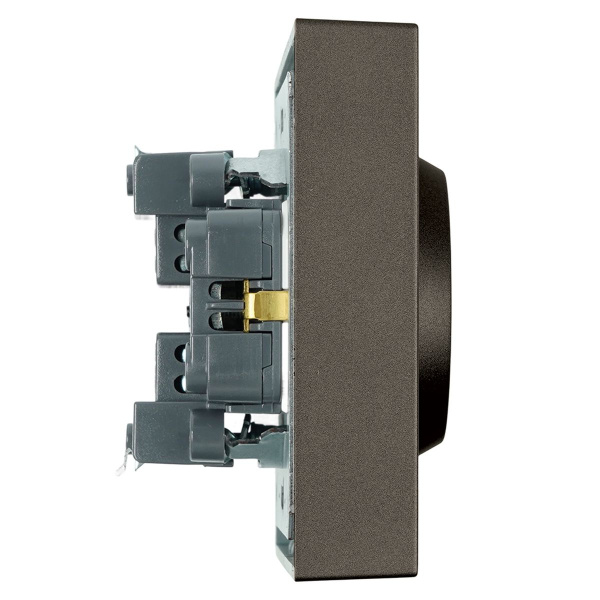 Розетка 2-местная с защитной шторкой, Stekker, с/з, 250В, 16А Эмили, RST16-5114-09, антрацит, soft touch 49934