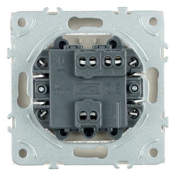 Переключатель 1-клавишный (механизм), Stekker, 250В, 10A Эмили, RSW10-5105-08, кашемир, soft touch 49893