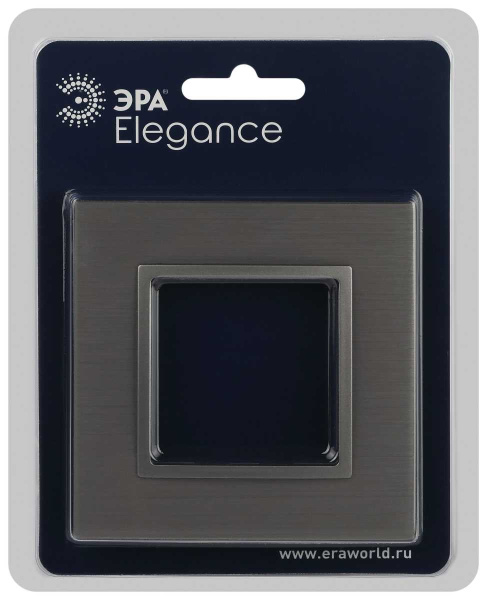 Рамка для розеток и выключателей ЭРА Elegance 14-5201-16 на 1 пост, металл, титан Б0065842