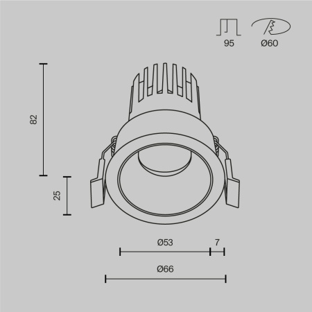Встраиваемый светильник Maytoni Technical DL123-10W-3K-W