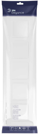 Рамка для розеток и выключателей ЭРА Elegance 14-5015-01М на 5 постов, Classic, белый матовый Б0065830