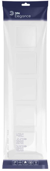 Рамка для розеток и выключателей ЭРА Elegance 14-5015-01М на 5 постов, Classic, белый матовый Б0065830