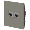 Розетка ЭРА Arktik 16-3108-07 информационная двойная 2XRJ45 титан Б0070490