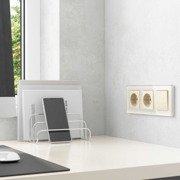 Выключатель одноклавишный Werkel с подсветкой айвори матовый W1110162 4690389184574