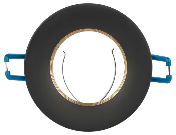 Светильник встраиваемый алюминиевый ЭРА KL107 BK/GD под лампу MR16 GU5.3 черный/золото Б0061097