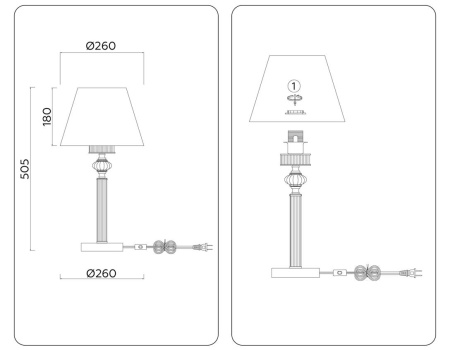 Настольная лампа Ambrella light High Light LH71007