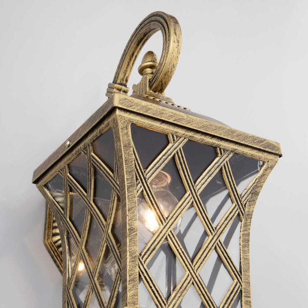 Уличный настенный светильник Elektrostandard Cassiopeya D черное золото a025295