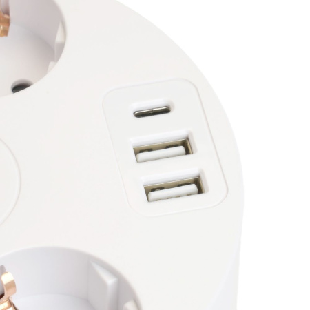 Удлинитель Stekker Comfort 5гн 2USB+С 2,5м с/з Comfort HM10-51-01 49591