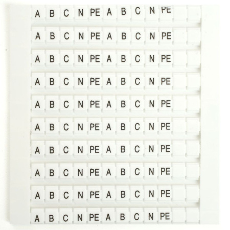 Маркеры для ЗНИ (JXB) буквы A,B,C,N,PE LD556-2 Stekker 49211
