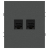 Розетка ЭРА Arktik 16-3108-06 информационная двойная 2XRJ45 графит Б0070489