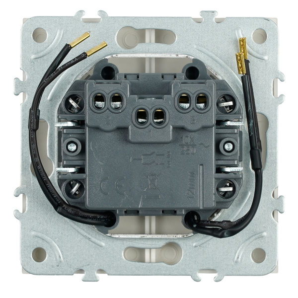 Выключатель 2-клавишный c индикатором (механизм), Stekker, 250В, 10А Эмили, RSW10-5102-08, кашемир, soft touch 49890