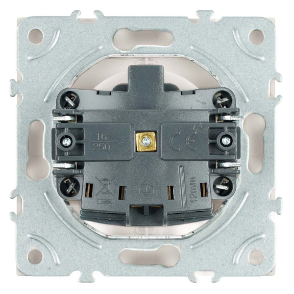 Розетка 2P+PE Stekker Эмили со шторками белый фарфор RST16-5110-01 49880