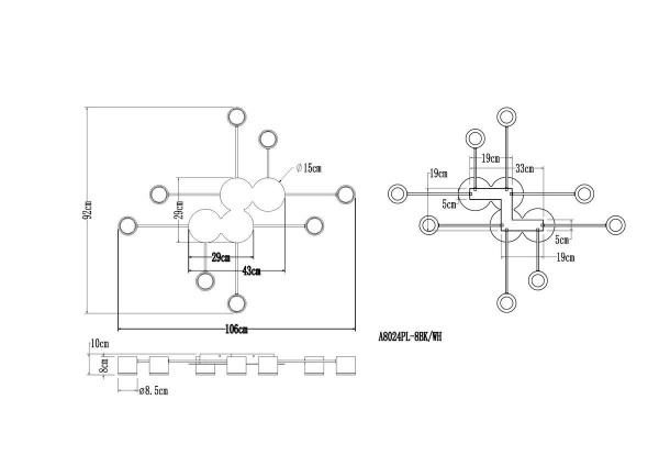 Потолочная люстра Arte Lamp Legacy A8024PL-8WH