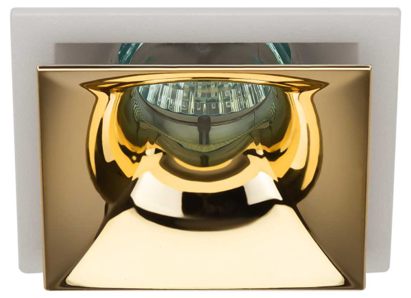 Светильник встраиваемый декоративный ЭРА KL102 WH/GD под лампу MR16 GU5.3 белый/золото Б0056352