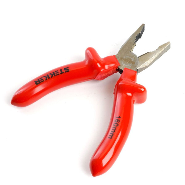 Плоскогубцы комбинированные диэлектрические Stekker, 160мм, PLE1-160-S 39776