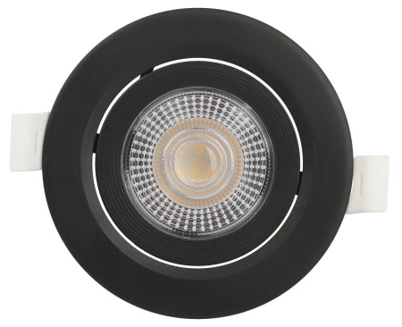 Светильник светодиодный встраиваемый ЭРА KL LED 25A-5 3K BK 5Вт 3000К круглый поворотный черный Б0068164