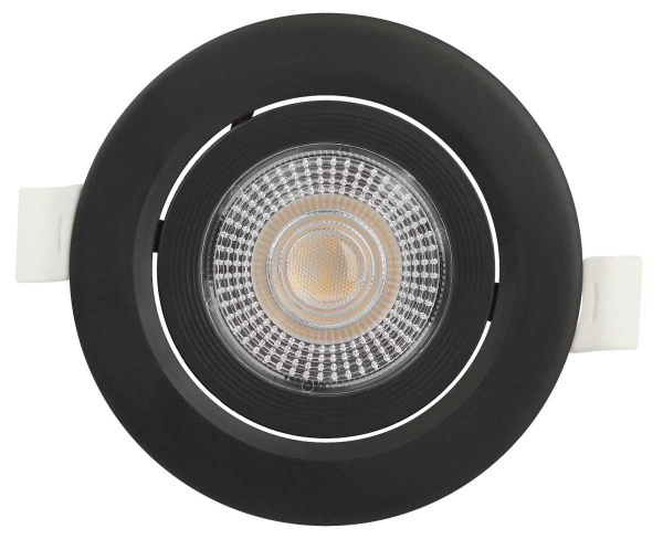 Светильник светодиодный встраиваемый ЭРА KL LED 25A-5 3K BK 5Вт 3000К круглый поворотный черный Б0068164