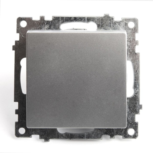 Переключатель перекрестный одноклавишный Stekker Катрин серебро GLS10-7110-03 49178