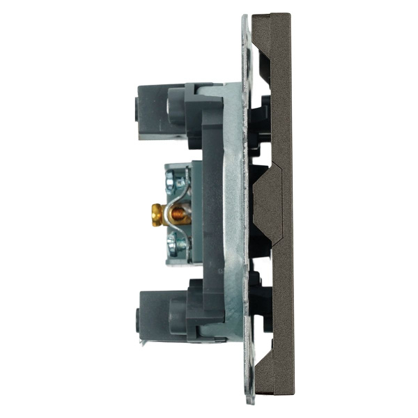 Розетка телевизионная 1-местная (механизм), Stekker, 75 Ом, 5-862МГц Эмили, RST00-5108-09, антрацит, soft touch 49927