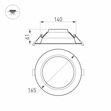 Встраиваемый светодиодный светильник Arlight IM-Cyclone-R165-18W Warm3000 023213(2)