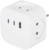 Разветвитель электрический ЭРА SP-4-3USBAC-W на 4 розетки + 3 USB A+C со шторками 10А белый Б0069083