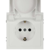 Розетка ЭРА Galaxy 15-2103-08 c заземлением 2P+E Schuko со шторками с крышкой 16А-250В IP20 белый матовый Б0070672