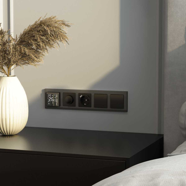 Перекрестный выключатель Werkel одноклавишный черный матовый W1113008 4690389156687