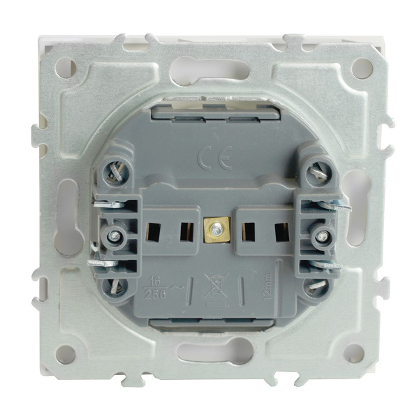 Розетка 2P Stekker Эмили со шторками крышкой белый фарфор RST16-5113-01 49878