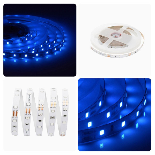 Светодиодная лента Apeyron 4,8W/m 60LED/m 3528SMD синий 5M 00-01 Светодиодная лента Apeyron 4,8W/m 60LED/m 3528SMD синий 5M 00-01