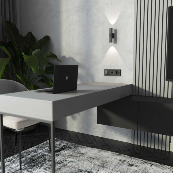 Выключатель Werkel Hammer двухклавишный черный W1220008 4690389162329