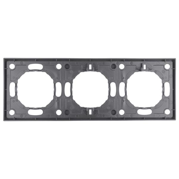 Рамка STEKKER, PFR00-5003-10  3-местная, серия Эмили, платиново-серый, soft touch 49964