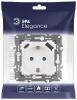 Розетка ЭРА Elegance 14-4108-01М 2P+E 16A-250В со шторками с USB type-A+C 5В-3А белый матовый Б0067710