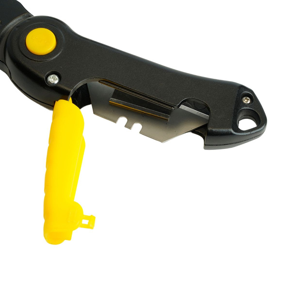 Нож строительно-монтажный с трапециевидным лезвием, 19 мм, 1 лезвие в рукоятке, Stekker KMU-11-T 50198