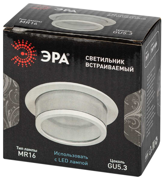 Светильник встраиваемый декоративный ЭРА DK99 WH под лампу MR16 GU5.3 белый Б0058393