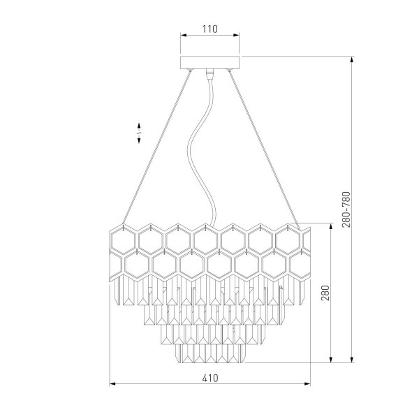 Подвесная люстра Eurosvet Ariana 10124/5 хром/прозрачный хрусталь Strotskis Smart