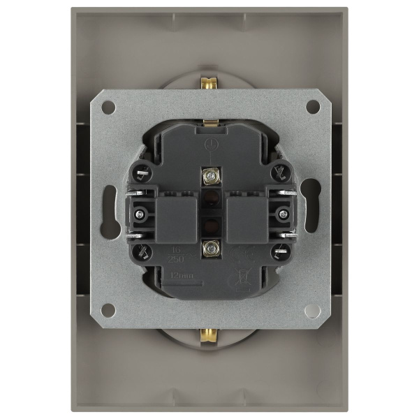 Розетка ЭРА Arktik 16-2104-07 двойная с заземлением 2X2P+E Schuko 16А-250В титан Б0070450
