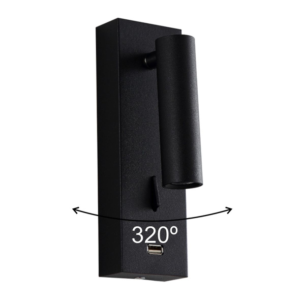 Настенный светильник Crystal Lux CLT 210W USB BL