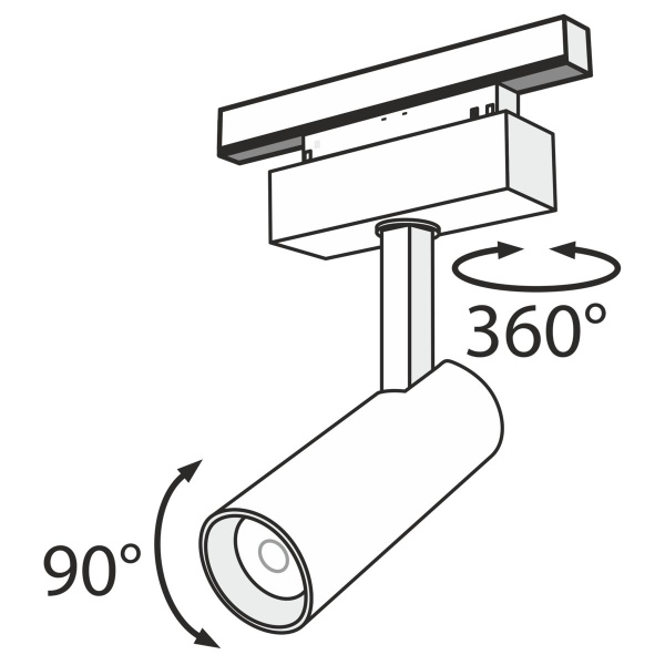 Трековый светодиодный светильник для магнитного шинопровода Maytoni Track Lamps TR019-2-10W3K-B