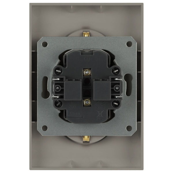 Розетка ЭРА Arktik 16-2107-07 без заземления двойная 2X2P 16А-250В титан Б0071687