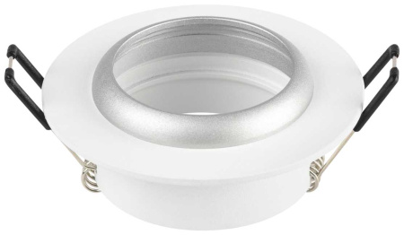 Светильник встраиваемый алюминиевый ЭРА KL109 WH/SL под лампу MR16 GU5.3 белый/серебро матовый Б0061829