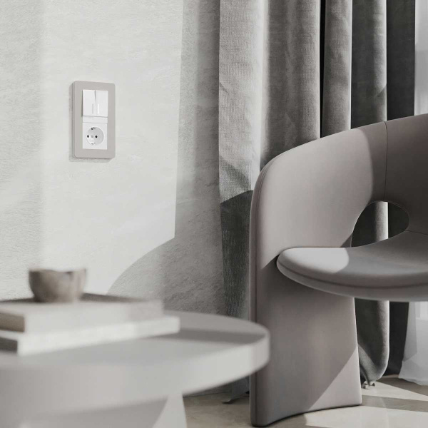 Рамка Werkel Split на 2 поста дымчатый/белый W0023067 4690389206061