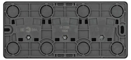 Розетка ЭРА Эксперт 11-2208-05 тройная с заземлением 3х2P+E Schuko IP20 16A-250В ОУ антрацит Б0063007