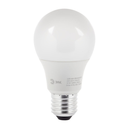 Лампа светодиодная ЭРА E27 10W 4000K матовая LED A60-10W-840-E27 R Б0049635