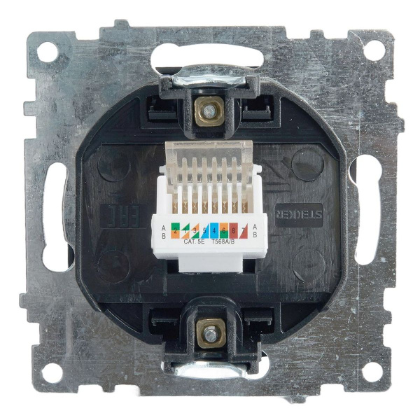 Розетка компьютерная RJ-45 Stekker Катрин черный GLS00-7107-05 39613
