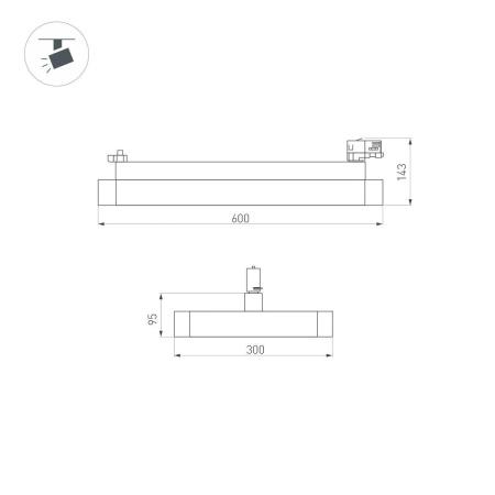 Трековый светодиодный светильник Arlight LGD-Afina-4TR-S600x300-50W Day4000 035495(1)