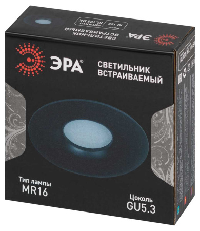 Светильник встраиваемый алюминиевый ЭРА KL105 BK под лампу MR16 GU5.3 черный Б0059792