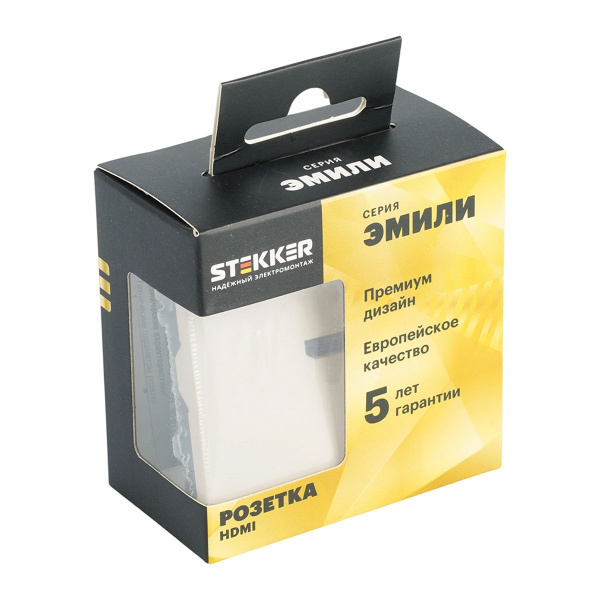 Розетка HDMI 2.0 Type A (механизм), Stekker Эмили, RST00-5118-08, кашемир, soft touch 50169